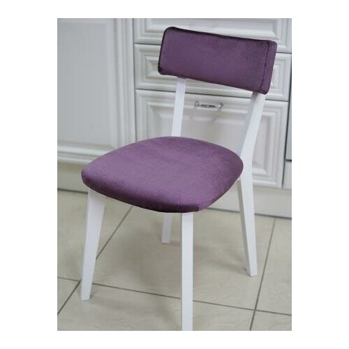 фото Стул evita лайт белый 9003 ткань блитц фиолетовый вр3.12/комплект 2 штуки/стул для кухни/стул для гостиной/кухонный стул/стул модерн/стул мягкий/деревянный стул/стул велюр