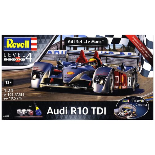 фото Автомобили revell 05682 revell подарочный набор audi r10 tdi+3d puzzle "гоночная трасса в ле-мане" (1:24)