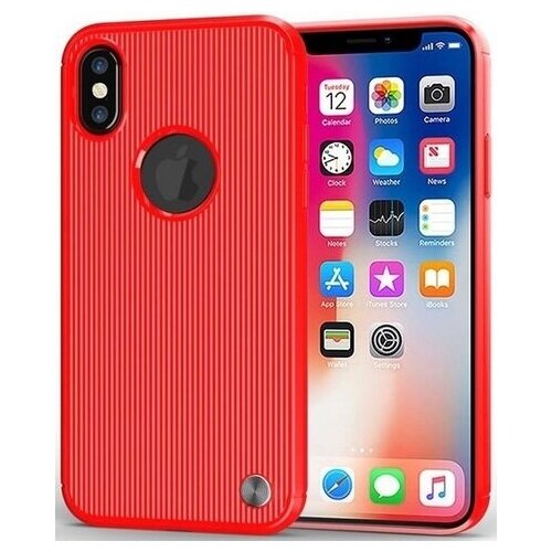 фото Чехол для iphone x (xs) цвет red (красный), серия bevel от caseport