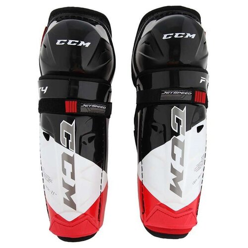 фото Наколенники ccm jetspeed ft4 shin guards sr (15 дюйм.), черный/белый/красный