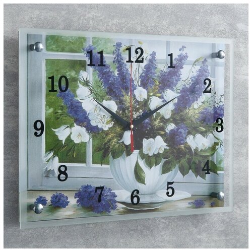 фото Часы настенные сюжет серия: цветы, "цветы в вазе", 30*40 см