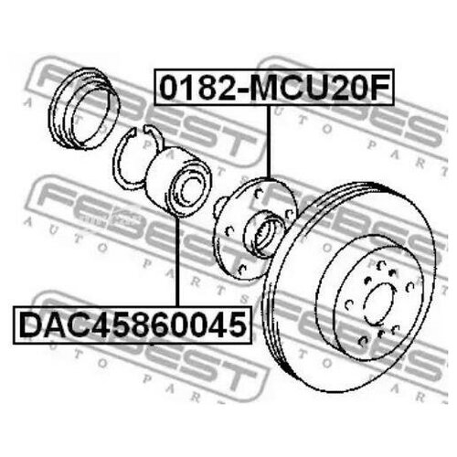 фото Febest dac45860045 подшипник ступичный передний 45x86x45