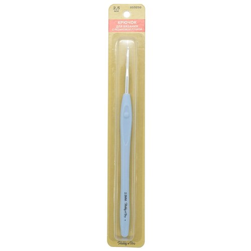 фото 953250 крючок для вязания с резиновой ручкой, 2,5мм, hobby&pro hobby & pro