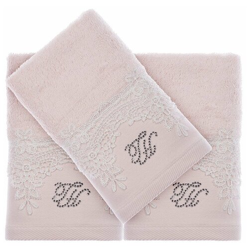 фото Набор полотенец для ванной в подарочной упаковке 30х50 3 шт. tivolyo home juliet хлопковая махра розовый soft cotton