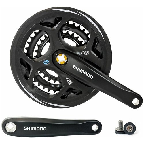 фото Shimano система shimano altus fc-m311 7/8ск (квадрат, 42/32/22t, 170mm, черная, защита)