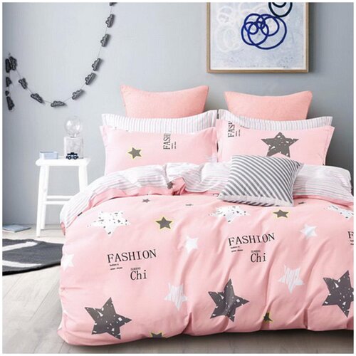фото Tana home collection постельное белье tilly цвет: розовый (2 сп. евро) br38154