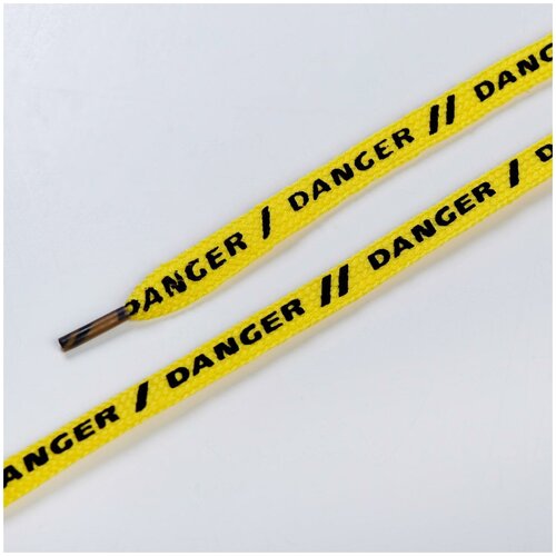 фото Шнурки "danger" 110*1см, желтые 4762441 сима-ленд