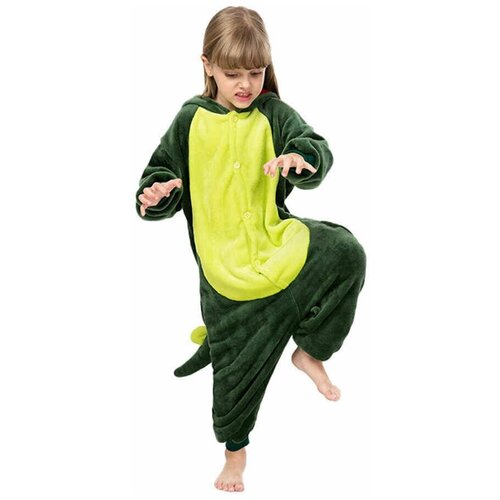 фото Костюм-пижама кигуруми (kigurumi) для детей зелёный динозавр (дракон) new (размер 120, рост 115-125) kigyrymi (кигуруми)