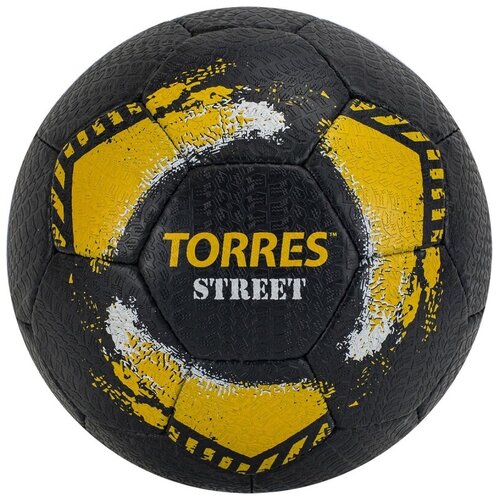 фото Мяч футбольный torres street арт.f020225, р.5, 32 пан.. рез., 4 подкл. слоя, руч. сшив., чер-желтый