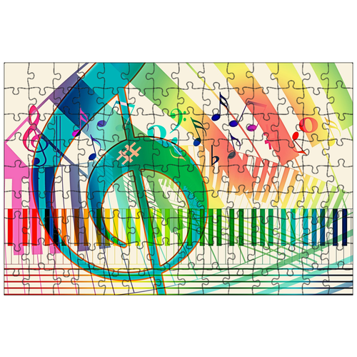 фото Магнитный пазл 27x18см."музыка, пианино, скрипичный ключ" на холодильник lotsprints