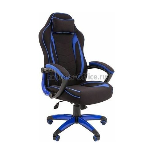 фото Игровое кресло экспресс офис gameplay, цвет: ткань черная/синяя