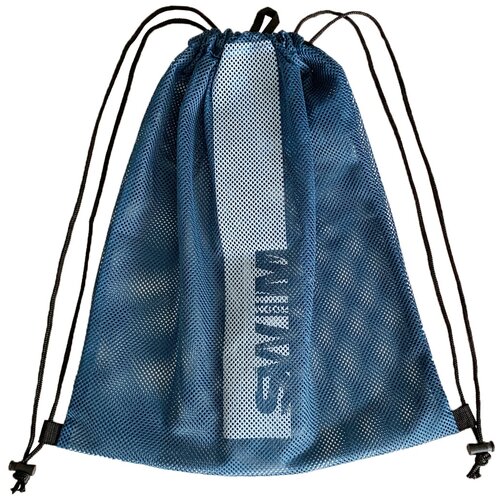 фото Сетчатый мешок для хранения и переноски плавательного инвентаря, пляжного отдыха swimroom "mesh bag 2.0", цвет темно синий с голубым