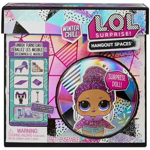 фото Игровой набор с куклой l. o. l. surprise! furniture winter chill hangout spaces snow-day suite with bling queen doll, 576631 l.o.l.
