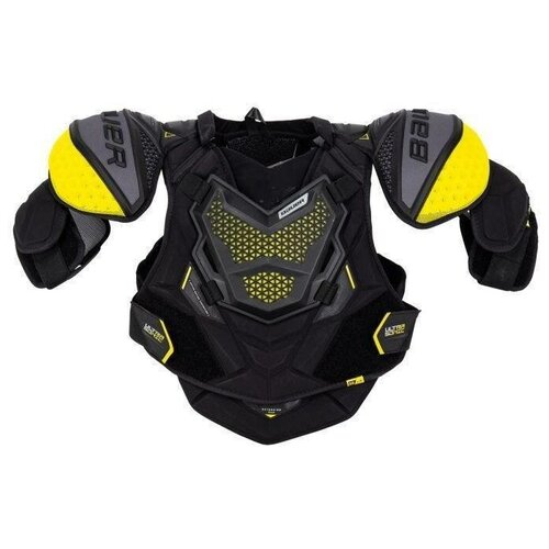 фото Нагрудник bauer supreme ultrasonic shoulder pad int, р. l, черный/желтый