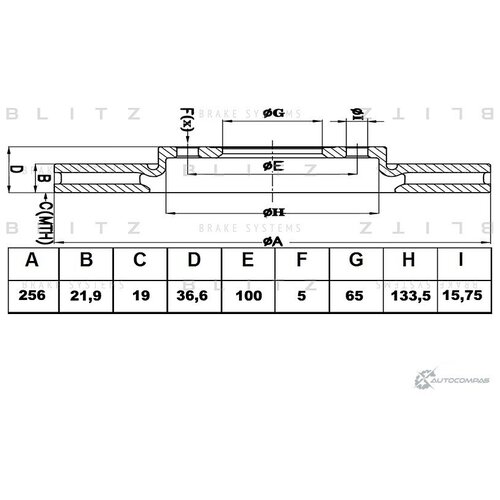 фото Диск тормозной перед blitz bs0153