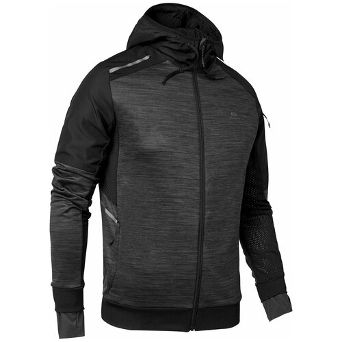фото Куртка для бега run warm+ с карманом для смартфона мужская, размер: s, цвет: угольный серый kalenji х decathlon