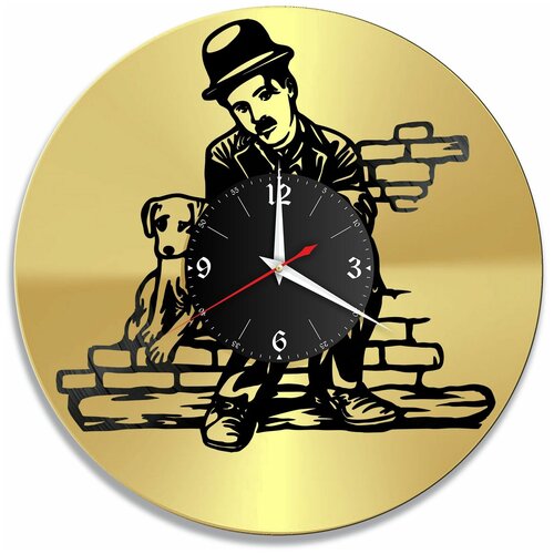 фото Настенные часы redlaser чарли чаплин золото, из винила, №1 vc-11027-1