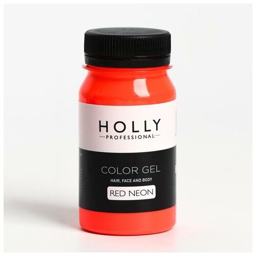 Купить Декоративный гель для волос, лица и тела COLOR GEL Holly Professional, Red Neon, 100 мл