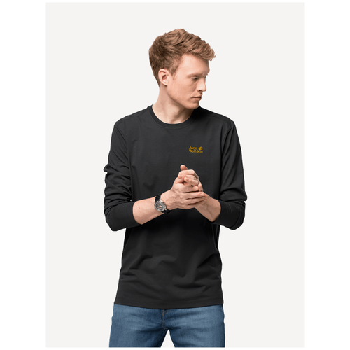 фото Лонгслив jack wolfskin essential longsleeve размер xl, black