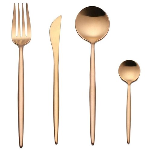 фото Xiaomi набор столовых приборов xiaomi stainless steel modern flatware set (bronza)