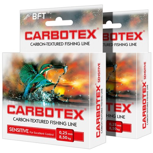 фото Леска carbotex sensitive 0,25mm, разрывная нагрузка - 8.50kg, набор 2шт. по 150m aqua