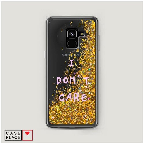 фото Чехол жидкий с блестками samsung galaxy a8 2018 i dont care case place