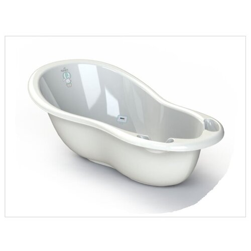 фото Ванночка для купания kidwick мп шатл с термометром, белый/бирюзовый, 30,5*51*101 см