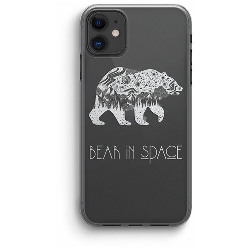 фото Чехол для iphone 11 "bear in space", прозрачный black pack
