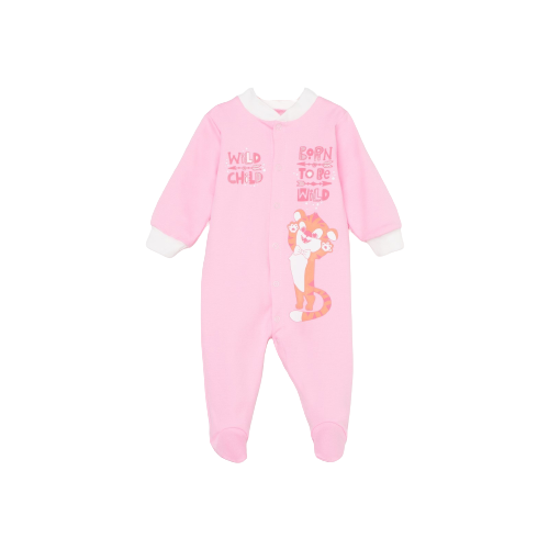 фото Комбинезон детский, цвет розовый/тигр, рост 74 см нет бренда