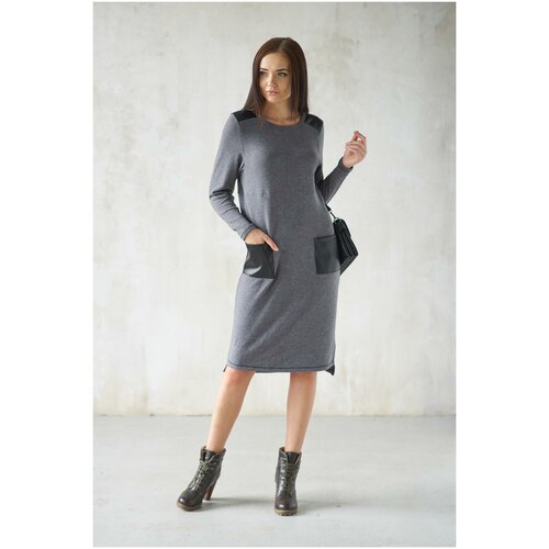 фото Теплое серое платье шарлиз (8009, серый, размер: 44) sharlize