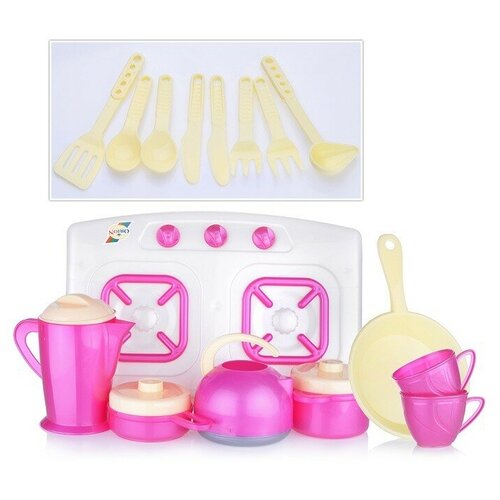 фото Игровой набор "плита с набором посуды", 18 предметов orion toys