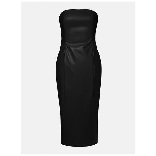 фото Lichi платье-футляр миди из экокожи, цвет черный, размер s