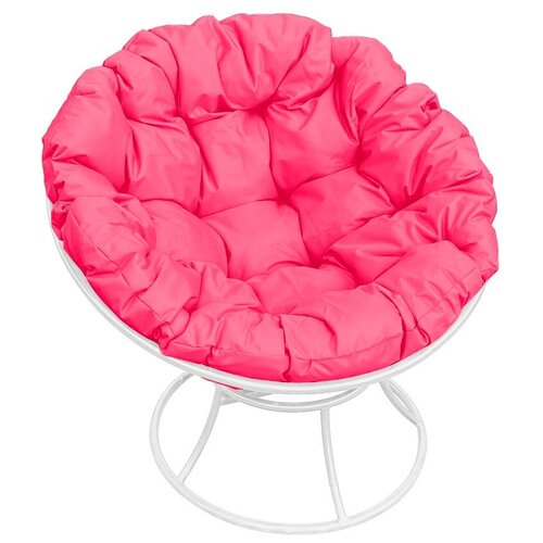 фото Садовое кресло папасан без ротанга бел, розовая подушка, m- group m-group