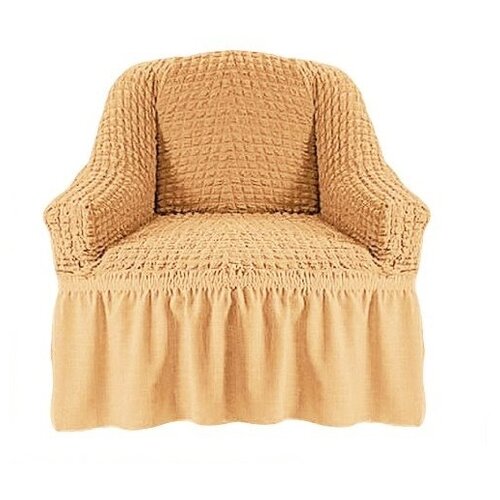 фото Чехол на кресло с юбкой медовый concordia