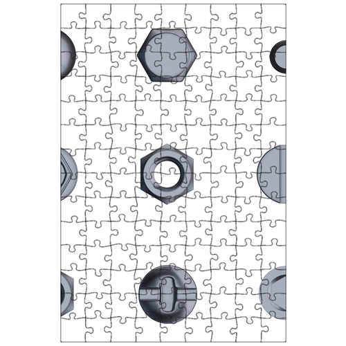 фото Магнитный пазл 27x18см."болты, орехи, металл" на холодильник lotsprints