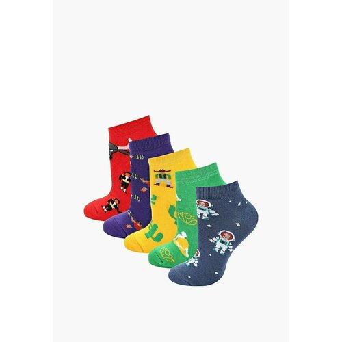 фото Носки big bang socks, 5 пар, размер 35-39, фиолетовый, синий, зеленый, красный, желтый