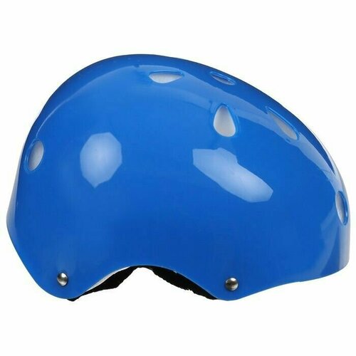 фото Шлем защитный детский, обхват 55 см, цвет синий нет бренда