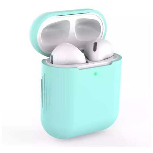 фото Чехол на беспроводные наушники airpods 1/2 мятный kamukamu