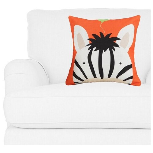 фото Декоративная подушка, льняная наволочка, оранжевая, 45х45 см,5 sisters 5s- pillow-48