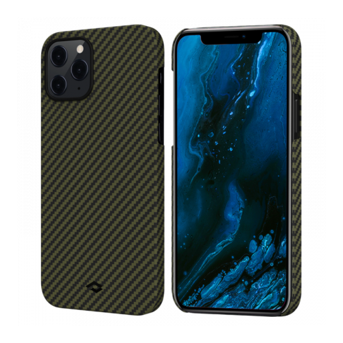 фото Чехол pitaka magez case для iphone 12 pro max 6.7", черно-зеленый, кевлар (арамид)
