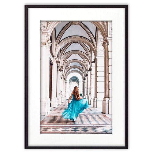фото Постер в рамке девушка в голубом платье 21х30 см дом корлеоне