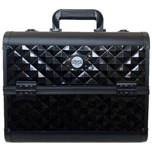 фото Бьюти кейс для визажиста okiro cwb 6350 черный бриллиант /чемоданчик для косметики / органайзер для бижутерии/ бьюти бокс для мастера