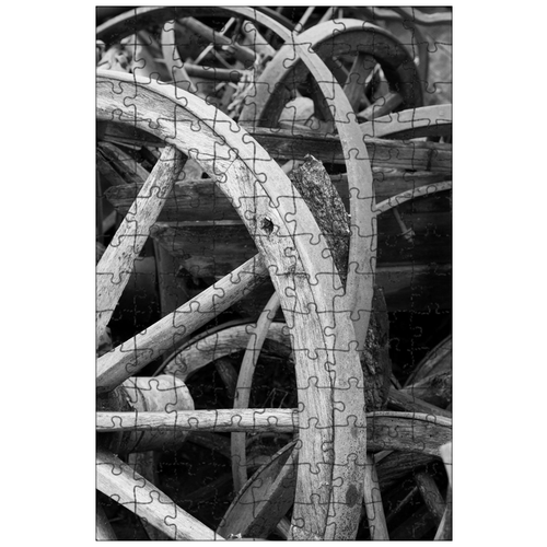 фото Магнитный пазл 27x18см."деревянный, старый, колесо" на холодильник lotsprints
