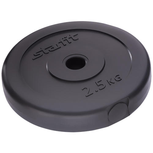фото Диск пластиковый starfit bb-203 2,5 кг, d=26 мм, черный, 2 шт