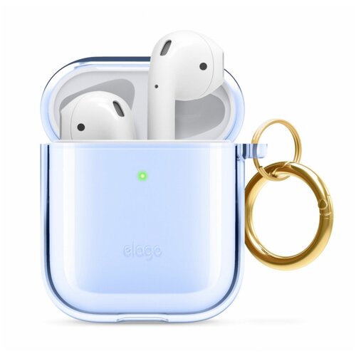 фото Чехол elago чехол с карабином elago clear hang case для airpods 1&2, голубой