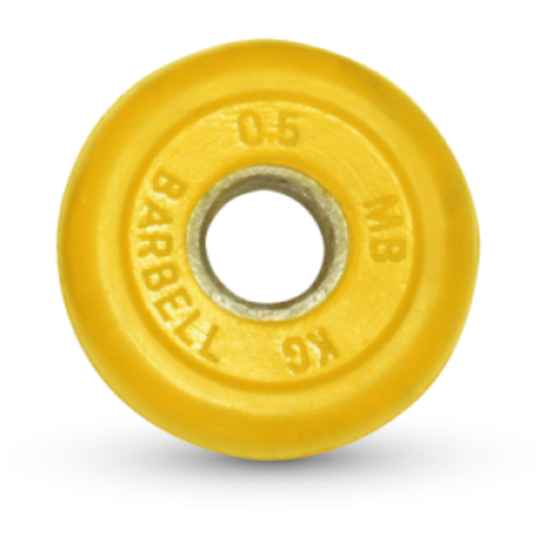 фото 0.5 кг диск (блин) mb barbell (желтый) 26 мм. sportlim