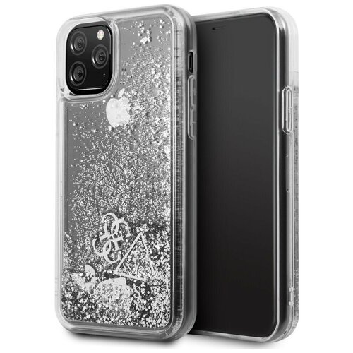 фото Чехол cg mobile guess liquid glitter hard для iphone 11 pro, цвет серебристый (guhcn58glhflsi)