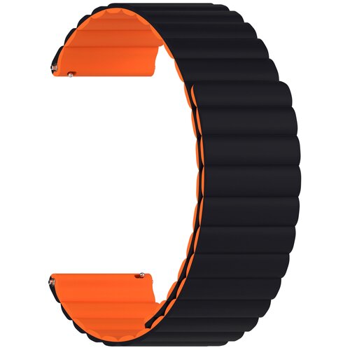 фото Универсальный силиконовый ремешок для часов 20 mm lyambda acrux dsj-32-20- bo black/orange