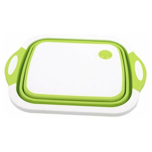 фото Разделочная доска пластик с лотком salter collapsible chop board 2 в 1 пластиковая нет бренда