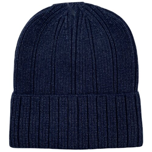 фото Вязаная мужская шапка с отворотом / теплая зимняя шапка / шапка без подкладки romart